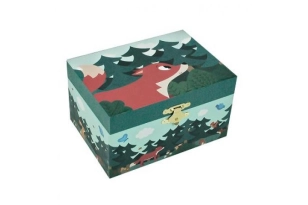 CAJA DE MÚSICA LOBO EN EL BOSQUE