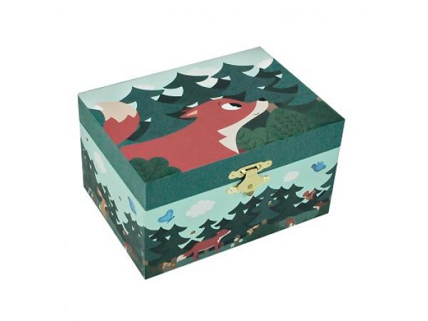 CAJA DE MÚSICA LOBO EN EL BOSQUE