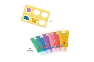 6 Tubs de pintura de dits amb purpurina