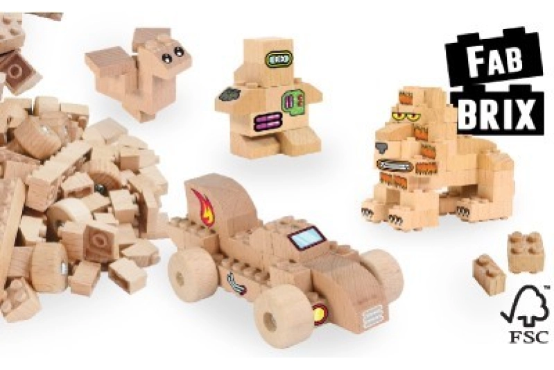Fab Brix. Lego de fusta de 100 pces