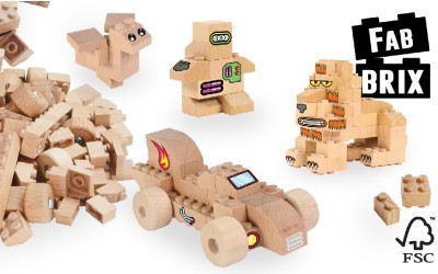 Fab Brix. Lego de fusta de 100 pces