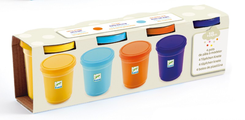 4 pots de plastilina natura