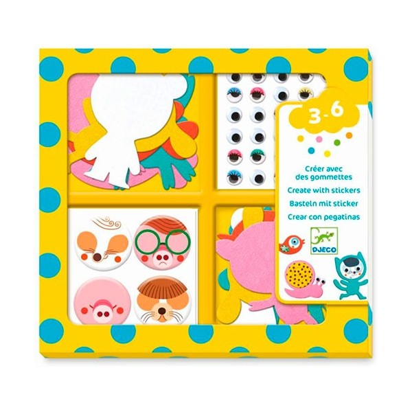 Crear con pegatinas me gustan los animales