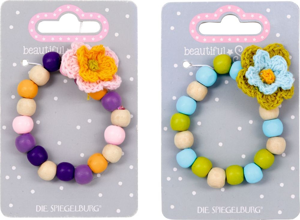 PULSERA DE MADERA CON FLOR