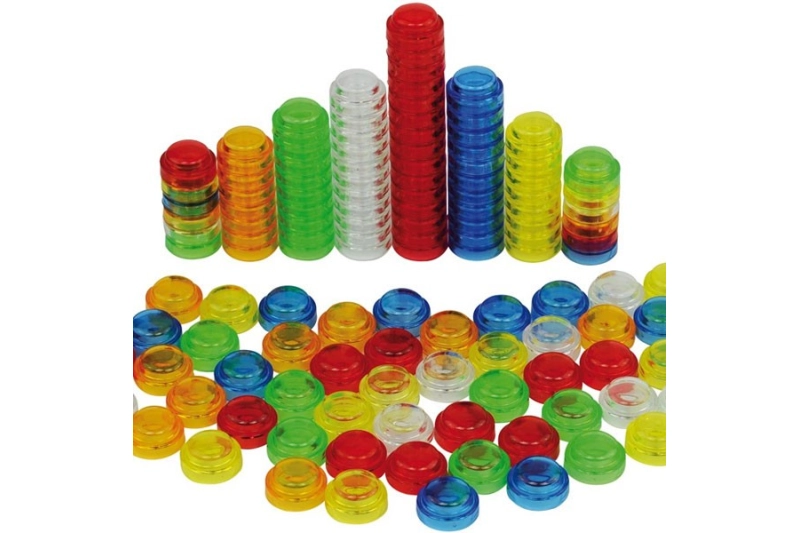 500 botons translúcids de colors