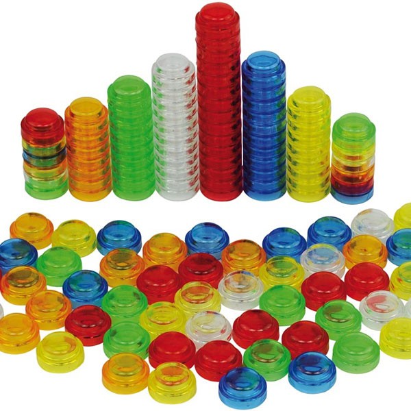 500 botons translúcids de colors