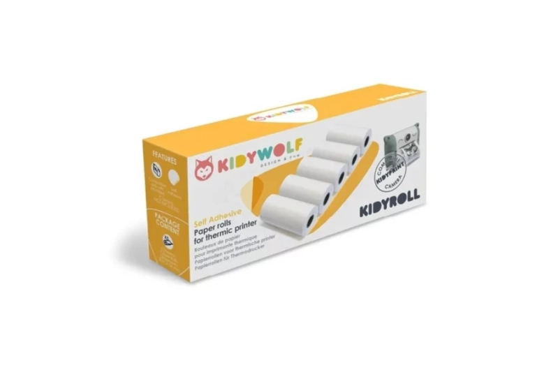 Rotllo paper tèrmic adhesiu per a càmeras Kidywolf