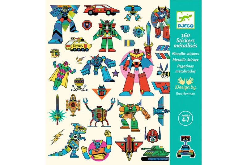 Pegatinas Metalitzadas robots