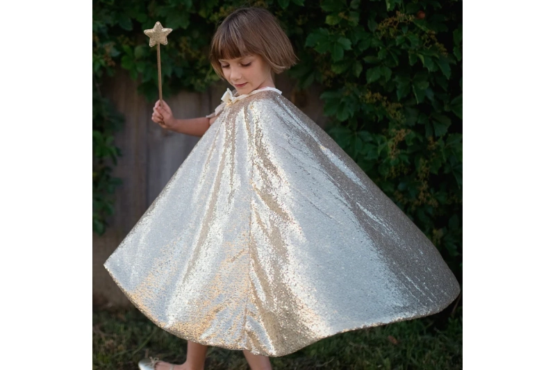 Capa de lentejuelas doradas – Talla 5-6 años