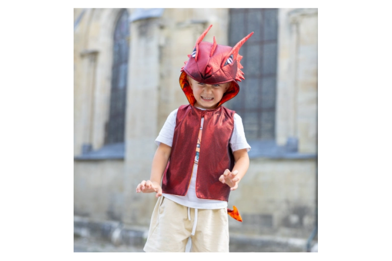 Chaleco de dragón rojo – Talla 5-6 años