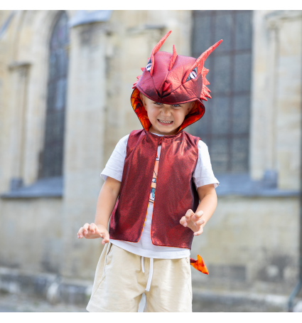 Chaleco de dragón rojo – Talla 5-6 años