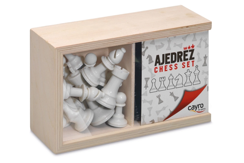 Peces d'escacs amb capsa de fusta