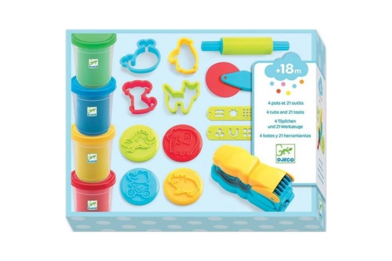 4 pots de plastilina amb accessoris