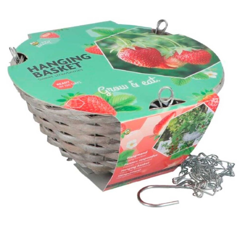 Cesta de fresas colgante