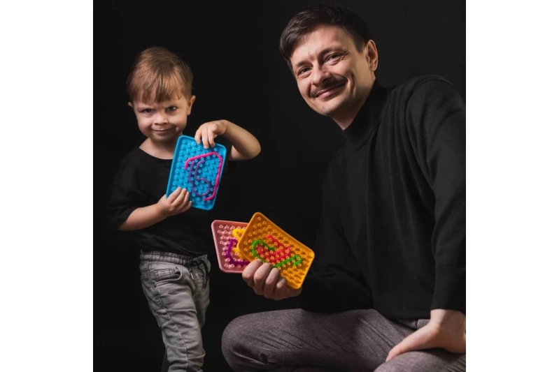 Panell sensorial Wiggly Toy - Groc