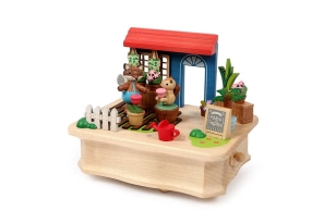 Caja de música de madera: Zorro en el Jardín