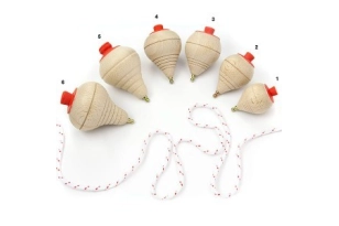 Peonza de haya nº5, 60 mm Ø con cuerda