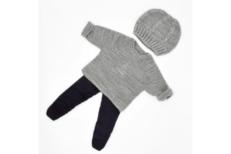 Conjunto Orgánico Pantalones, jersey y gorro 38-42cm