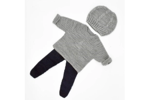 Conjunto Orgánico Pantalones, jersey y gorro 38-42cm