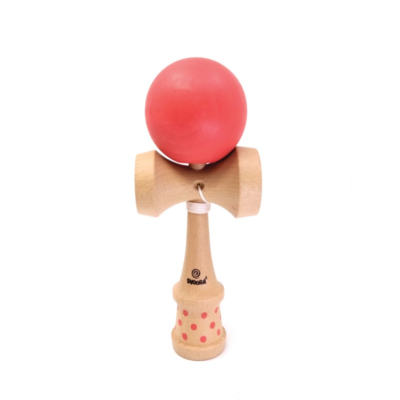 Kendama roja de fusta