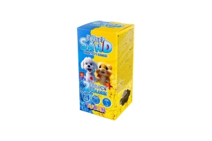 Conjunto Fluffy arena azul y amarilla 2 x 70g