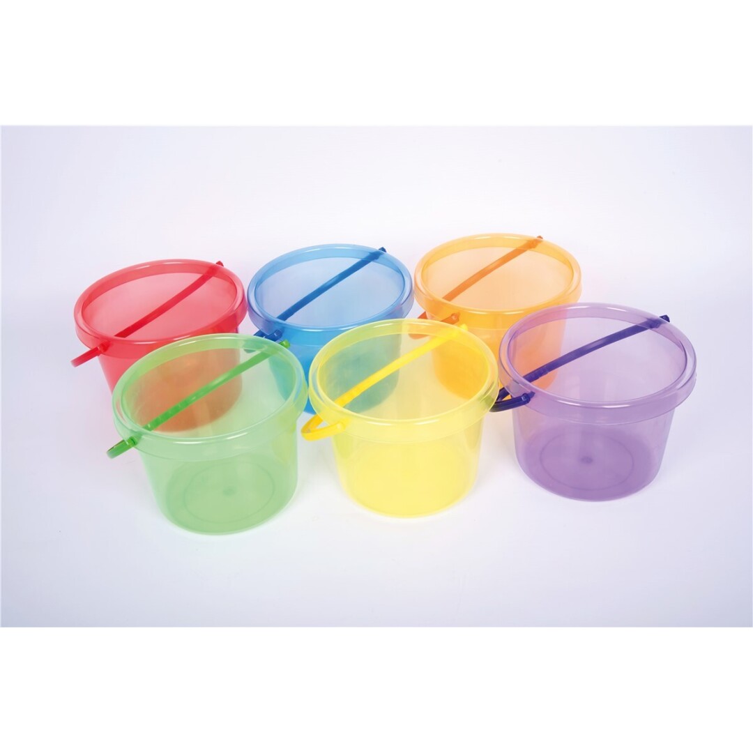 Conjunt de 6 galledes de color translúcides