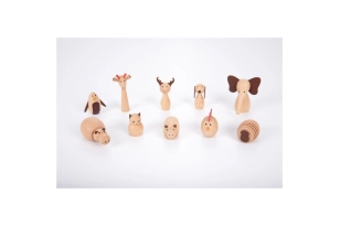 Animales de madera 10 piezas