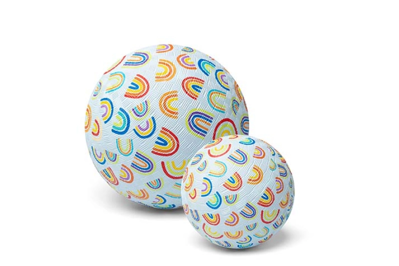 Pelota caucho arco iris 13cm