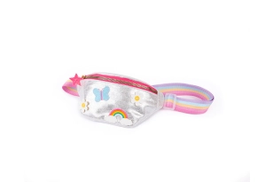 Riñonera plateada arco iris