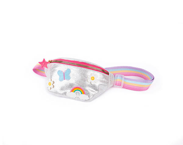 Riñonera plateada arco iris