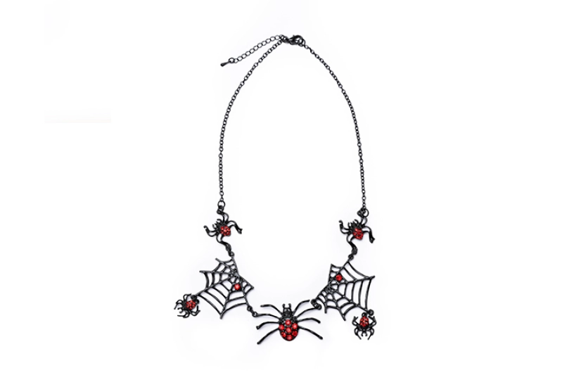 Collar de arañas rojas Haloween
