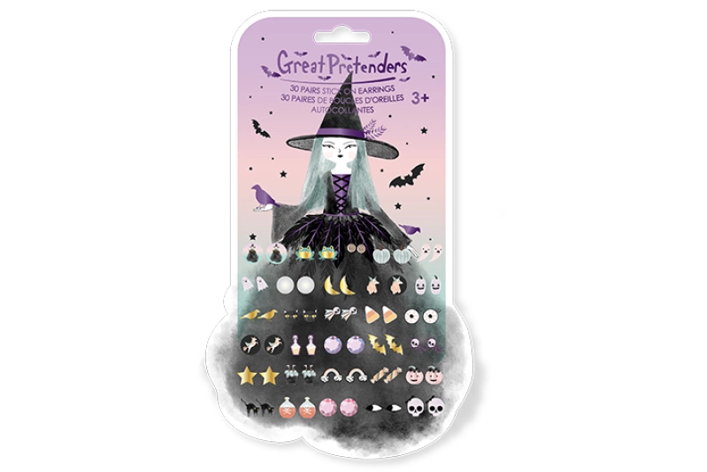 Pendientes de pegatinas de la bruja Natasha de Halloween