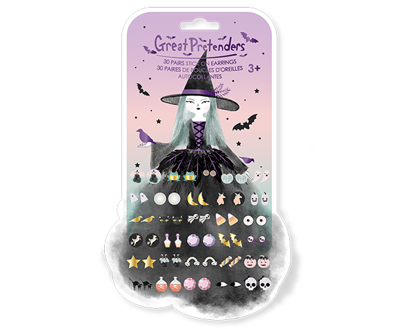 Pendientes de pegatinas de la bruja Natasha de Halloween