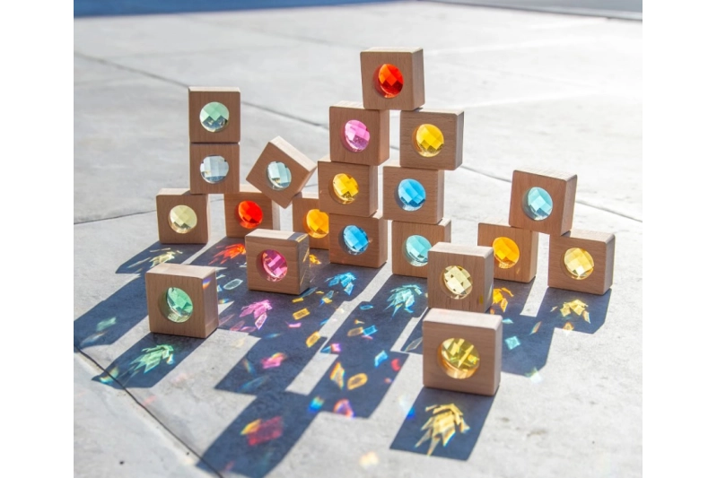 Caleidoscopio cuadrado de madera