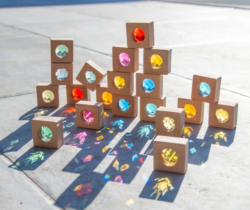 Caleidoscopio cuadrado de madera