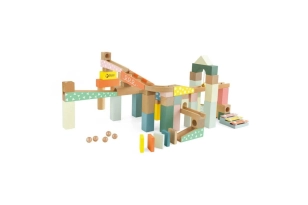 Circuit de caniques amb blocs de fusta