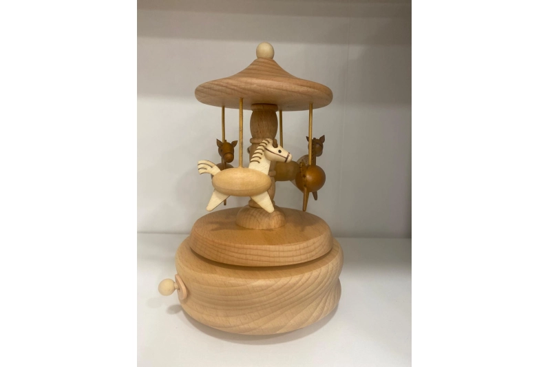 Carrusel caballos musical de madera