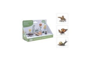 Animales Jardín con 3 figuras, abeja , Mariposa y Caracol