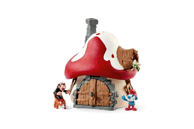 Casa dels barrufets amb dues figures