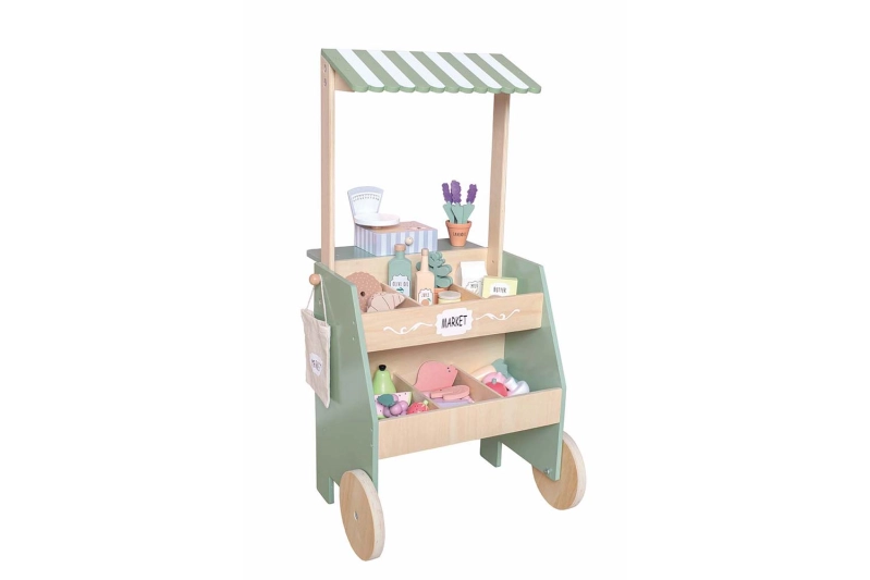 Parada de mercado con accesorios