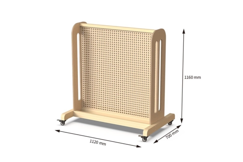 Tablero móvil de placa perforada.