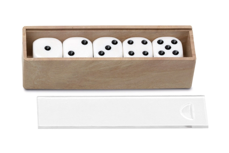 5 daus blancs de punts 16mm