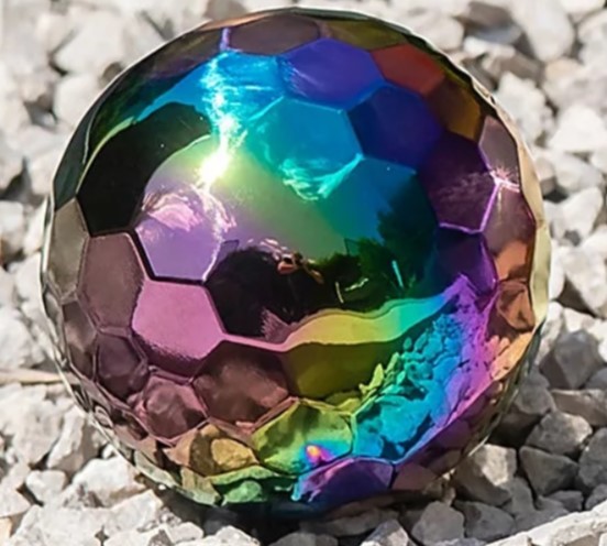 Bola sensorial espejo hexagonal con sonido Ø 8 cm