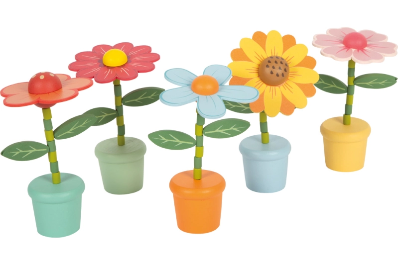 Flors articulades de fusta ballarines
