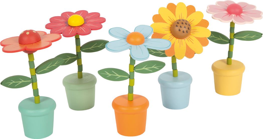 Flors articulades de fusta ballarines