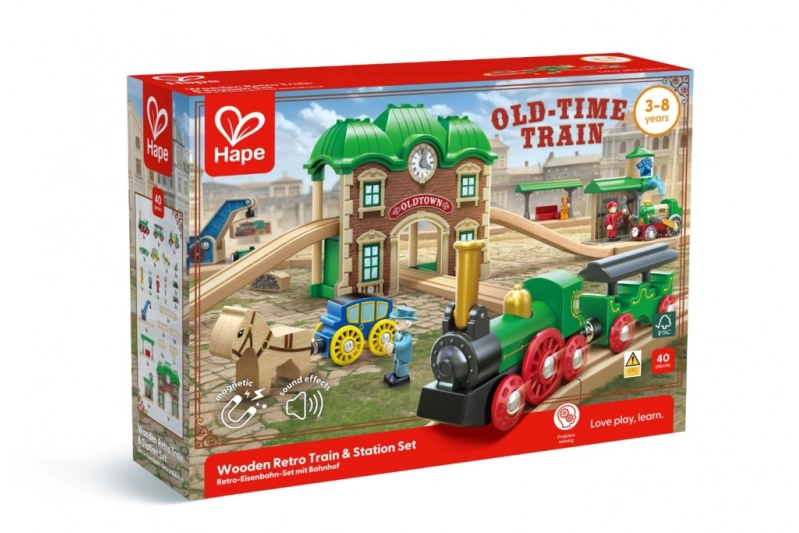 Set de tren retro amb estació