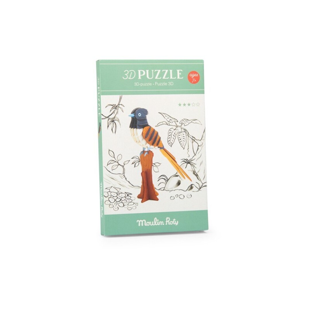 Puzle 3D Papamoscas del paraíso Tout Autour du monde