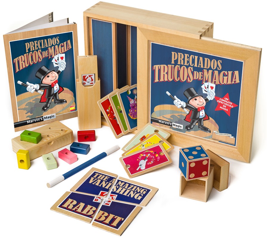 Set de trucs de màgia amb caixa de fusta