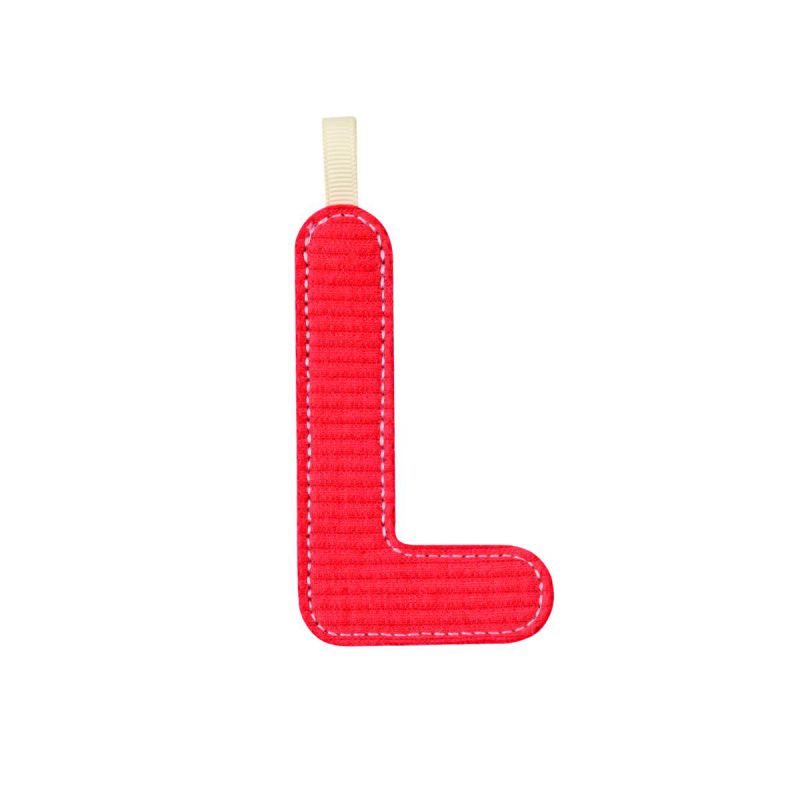 Lletra L roja fosforescent de roba
