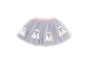 Falda brillibrilli fantasmas 4-6 años